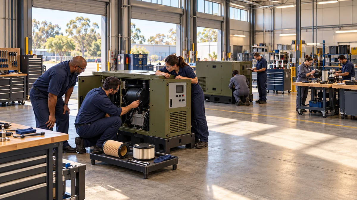 Several bright training bays for unclassified support equipment and maintenance instruction
